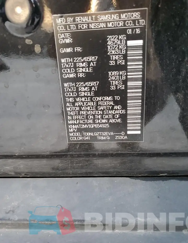 KNMAT2MV1GP654925 Photo# 14