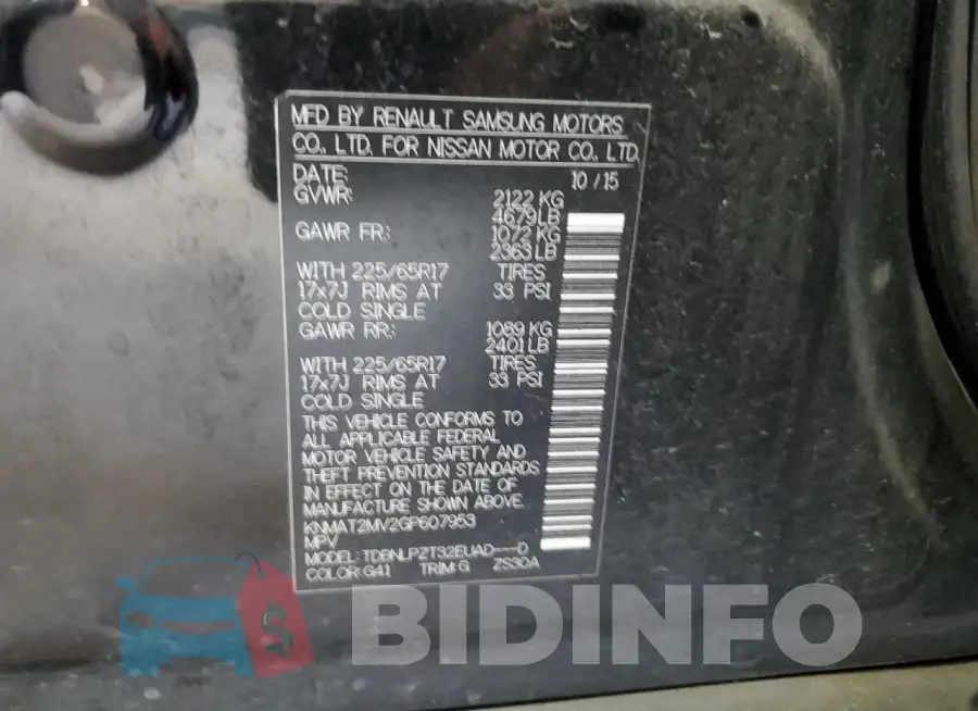 KNMAT2MV2GP607953 Photo# 13
