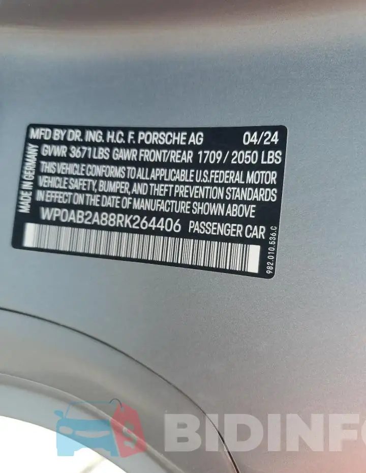 WP0AB2A88RK264406 Photo# 13