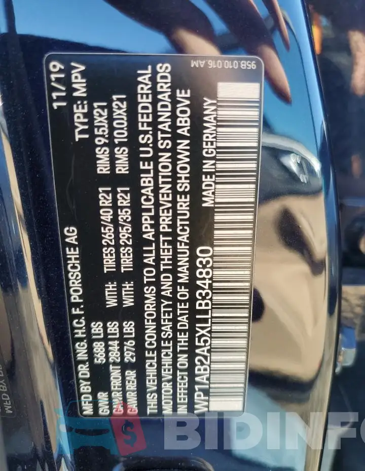 WP1AB2A5XLLB34830 Photo# 13