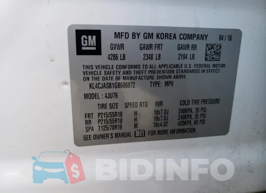 KL4CJASB1GB686072 Photo# 13