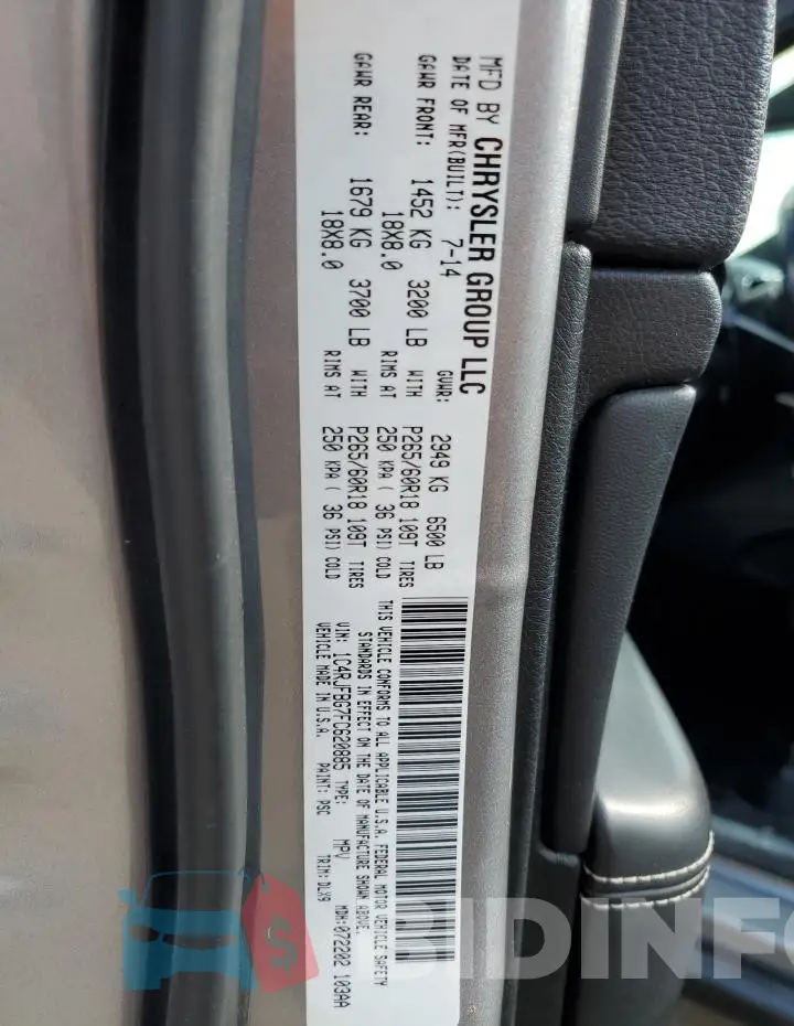 1C4RJFBG7FC620885 Photo# 13