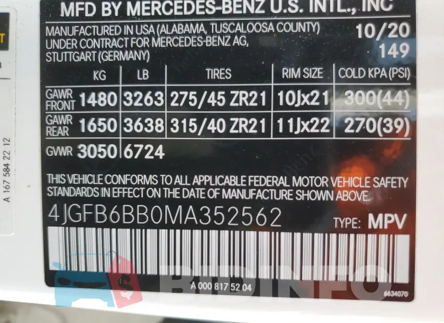 4JGFB6BB0MA352562 Photo# 13