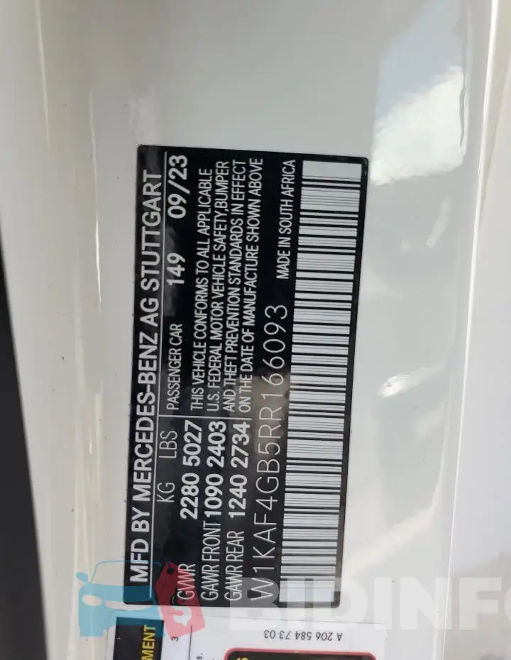 W1KAF4GB5RR166093 Photo# 13
