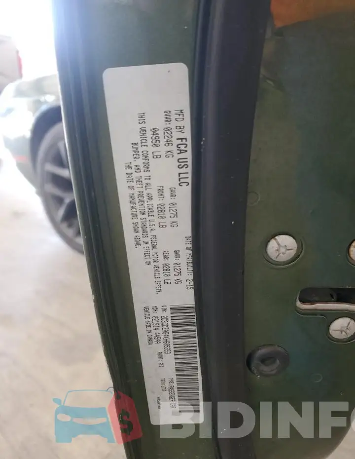 2C3CDZAG4KH605353 Photo# 13