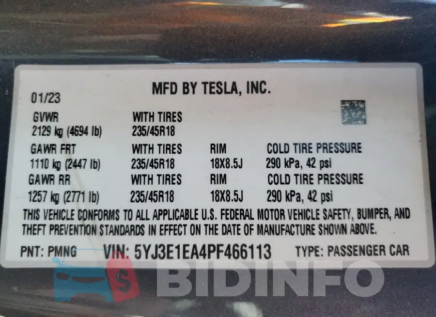 5YJ3E1EA4PF466113 Photo# 13