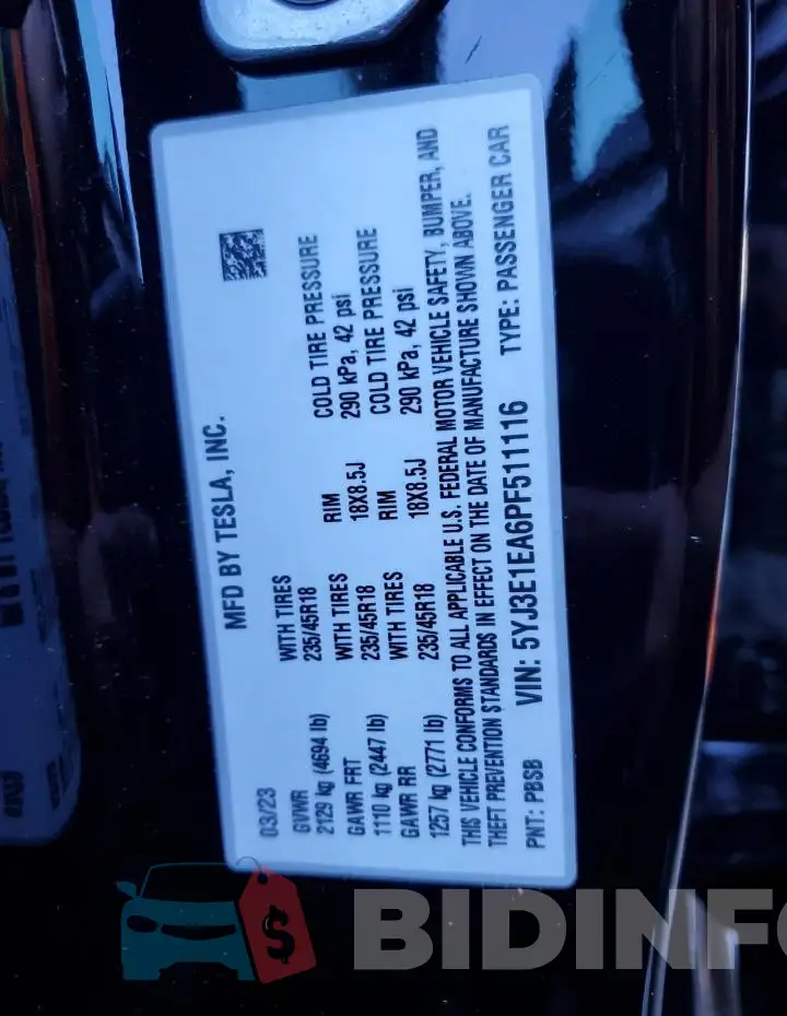 5YJ3E1EA6PF511116 Photo# 12