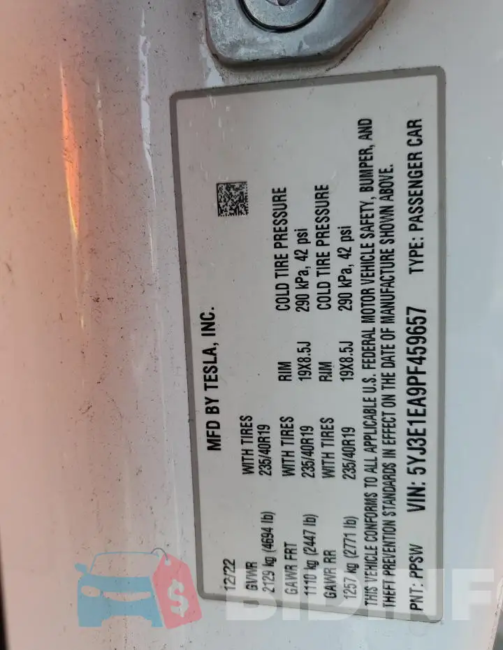 5YJ3E1EA9PF459657 Photo# 12