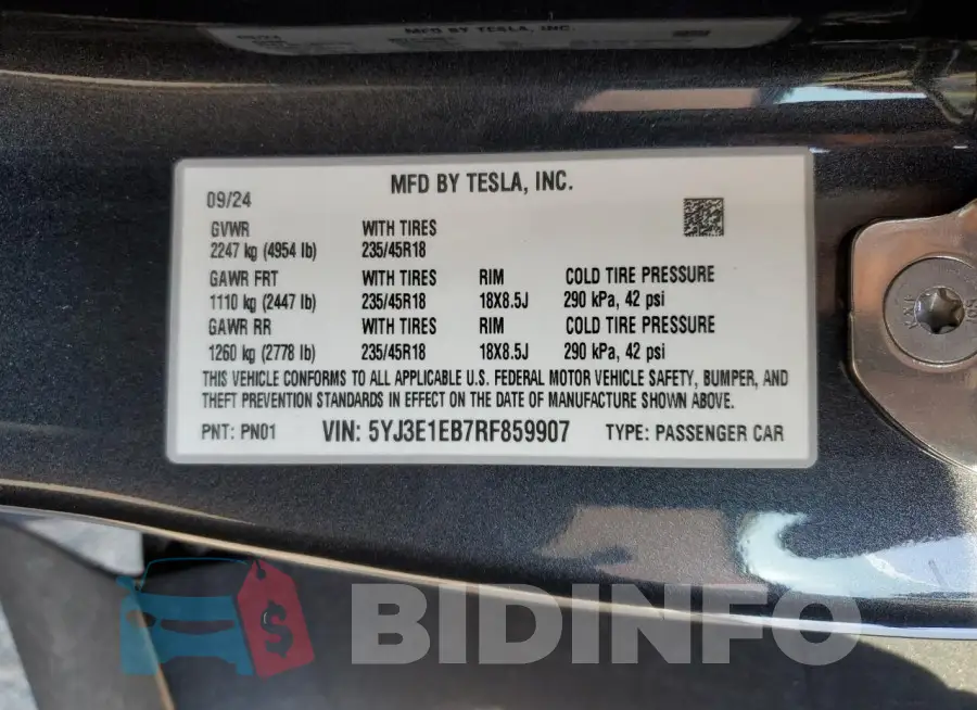 5YJ3E1EB7RF859907 Photo# 12