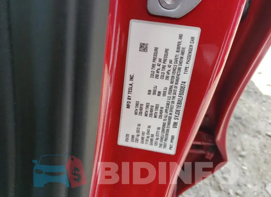 5YJ3E1EBXLF800874 Photo# 13