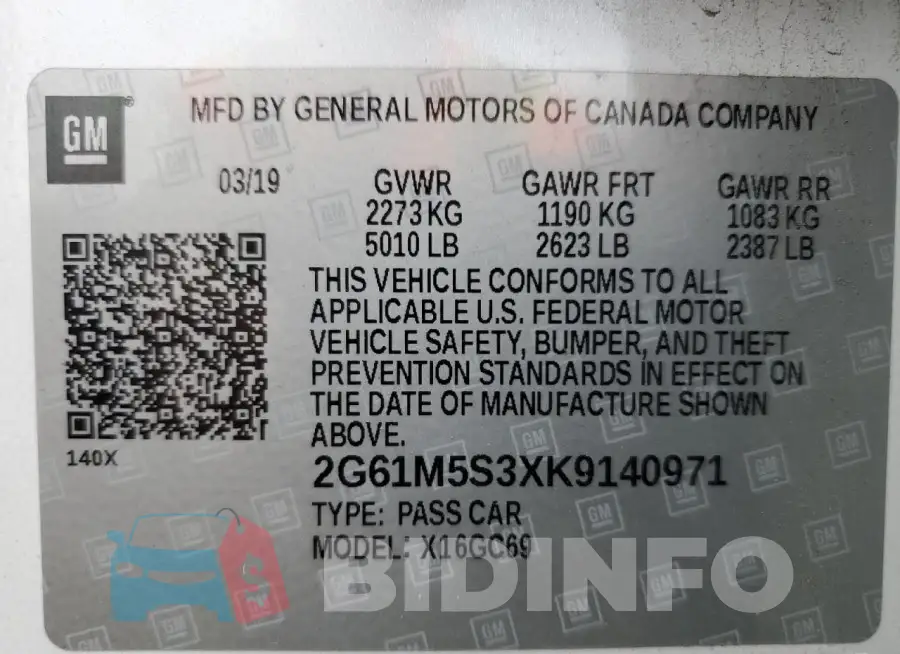 2G61M5S3XK9140971 Photo# 12