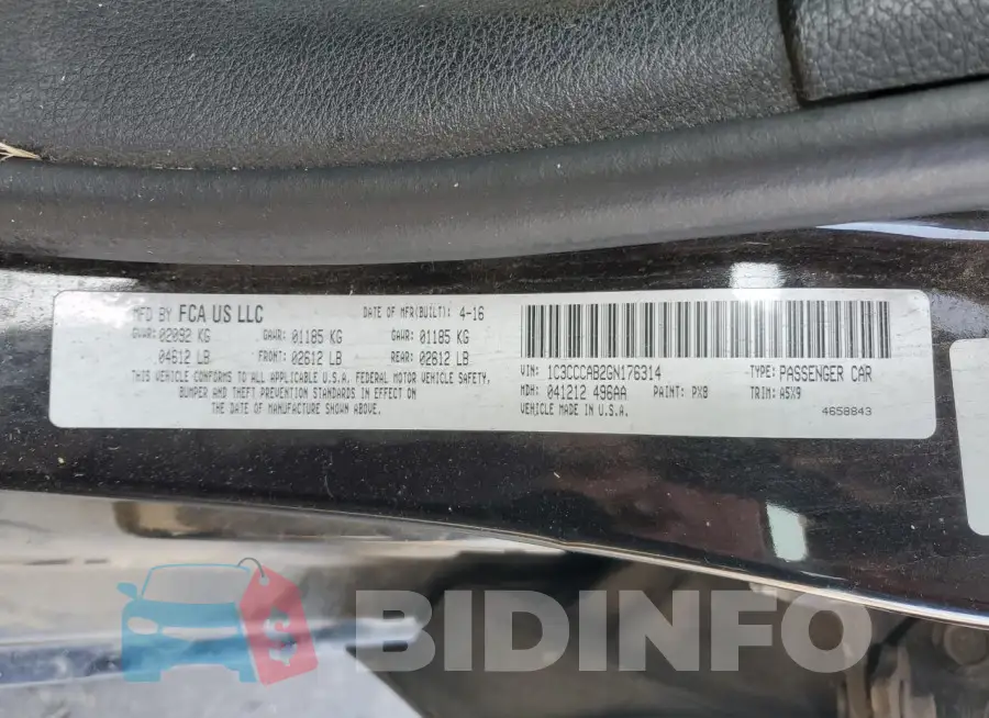1C3CCCAB2GN176314 Photo# 12