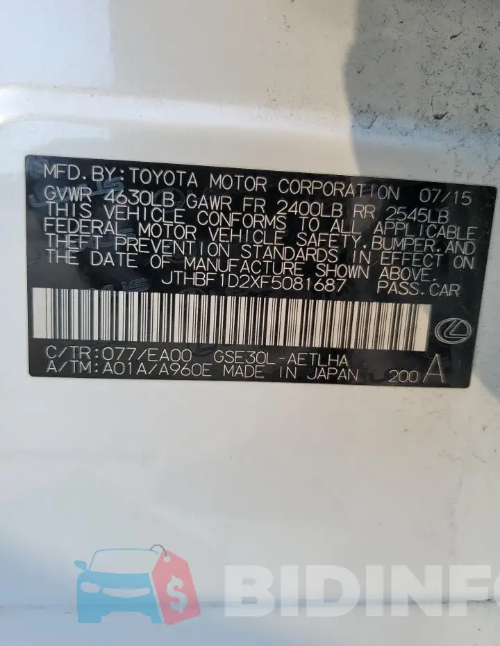 JTHBF1D2XF5081687 Photo# 12