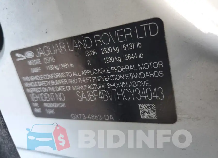SAJBF4BV7HCY34043 Photo# 13