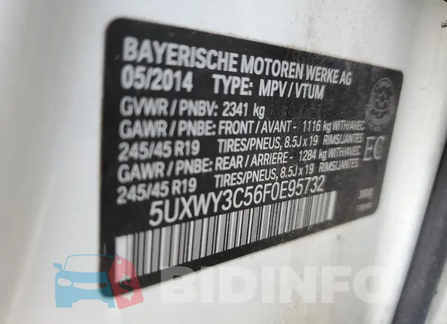 5UXWY3C56F0E95732 Photo# 14