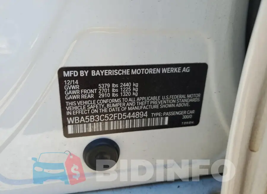 WBA5B3C52FD544894 Photo# 12