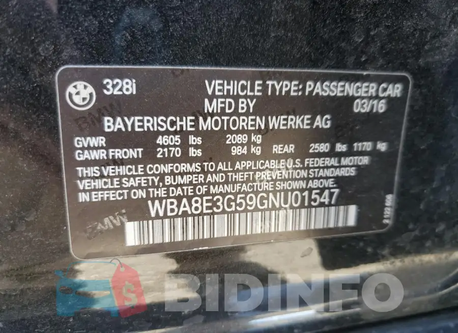 WBA8E3G59GNU01547 Photo# 12