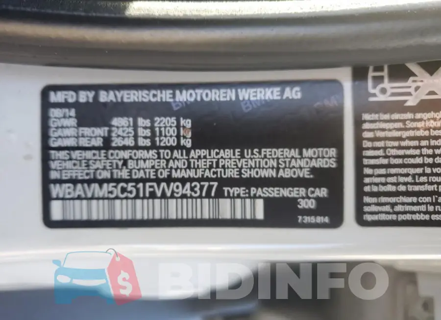 WBAVM5C51FVV94377 Photo# 13