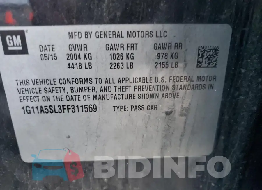 1G11A5SL3FF311569 Photo# 13