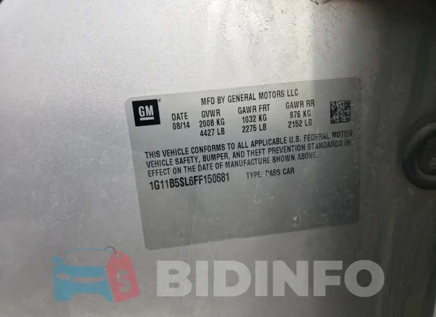 1G11B5SL6FF150681 Photo# 13