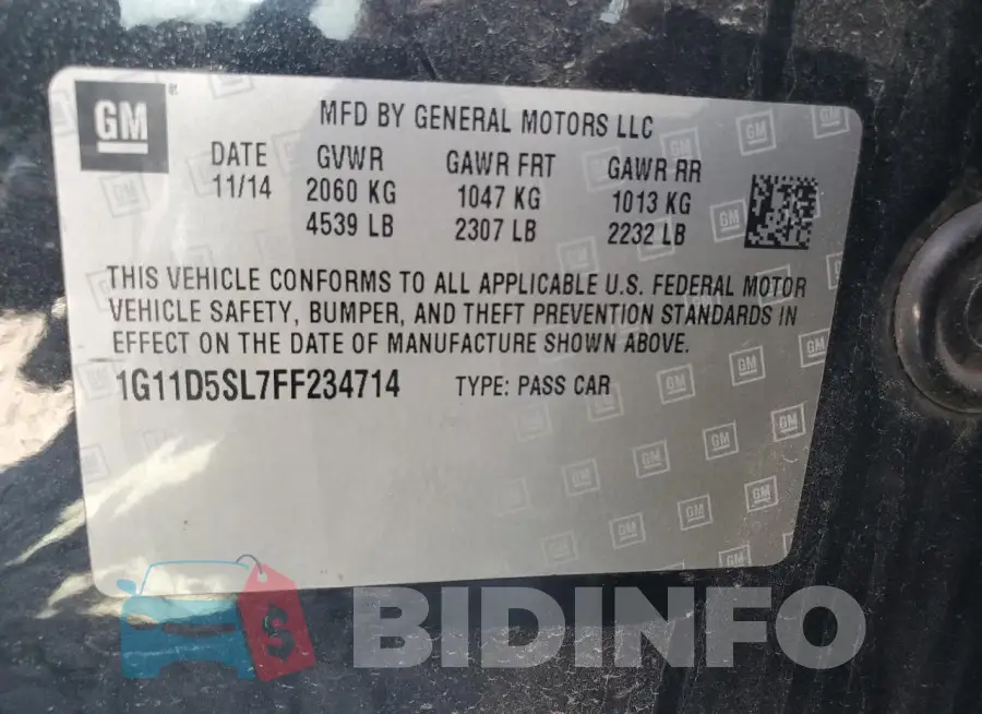 1G11D5SL7FF234714 Photo# 12