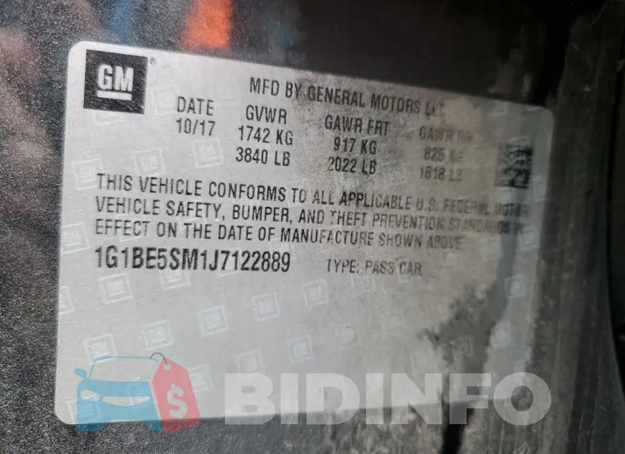 1G1BE5SM1J7122889 Photo# 13