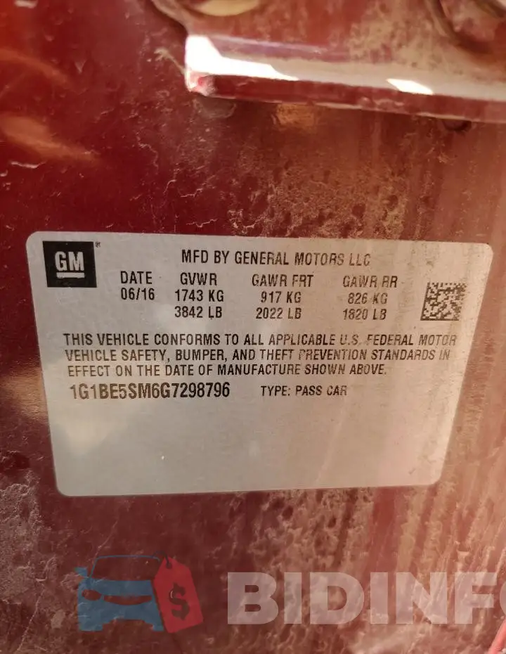 1G1BE5SM6G7298796 Photo# 13