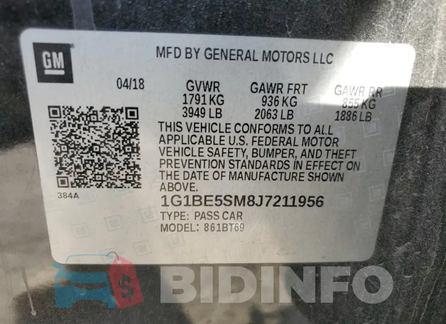 1G1BE5SM8J7211956 Photo# 12