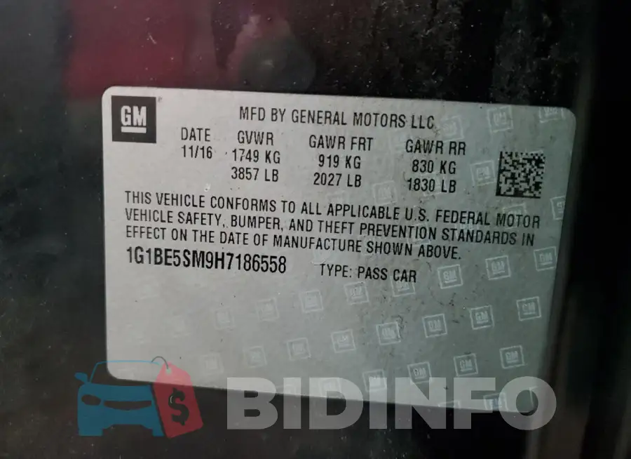 1G1BE5SM9H7186558 Photo# 12