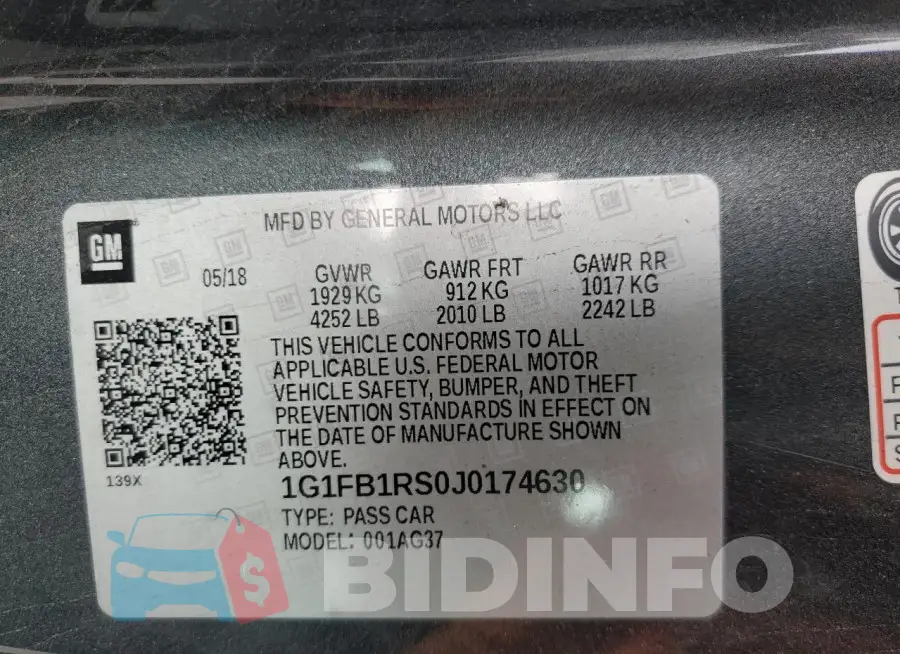 1G1FB1RS0J0174630 Photo# 13