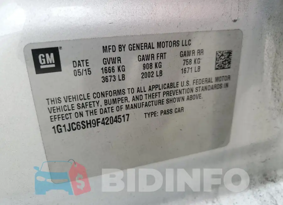 1G1JC6SH9F4204517 Photo# 12