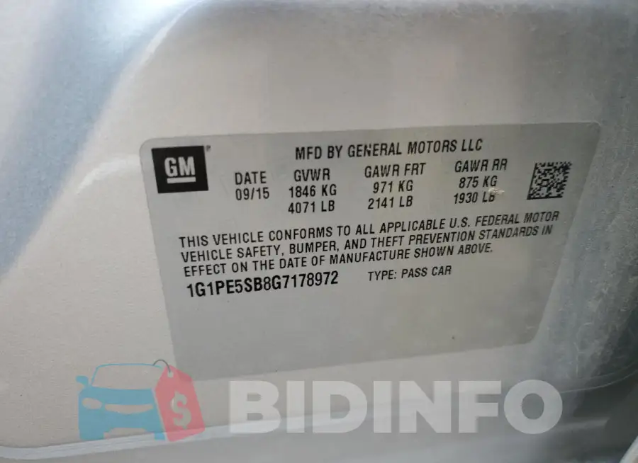 1G1PE5SB8G7178972 Photo# 12