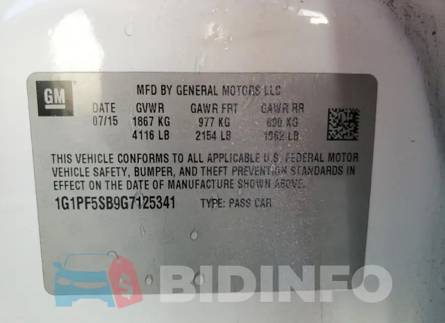 1G1PF5SB9G7125341 Photo# 12