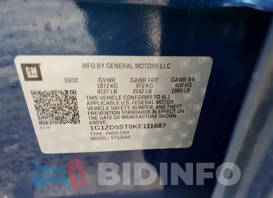 1G1ZD5ST0KF111687 Photo# 12