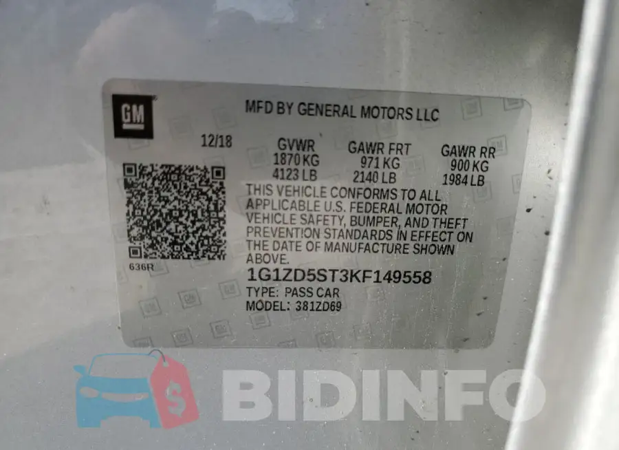 1G1ZD5ST3KF149558 Photo# 13
