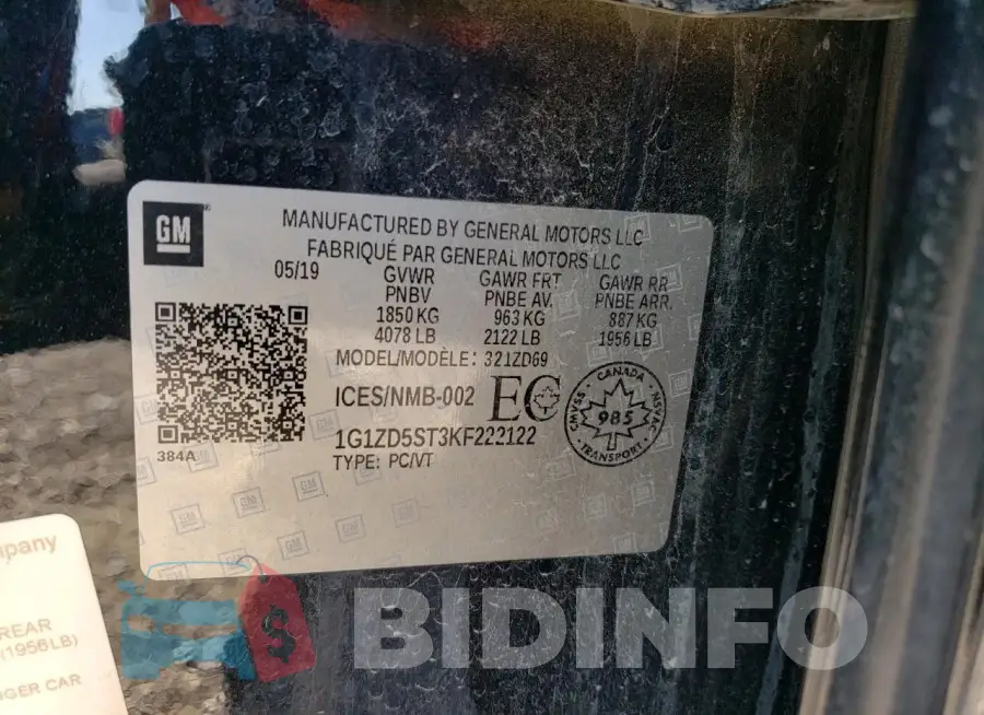 1G1ZD5ST3KF222122 Photo# 13