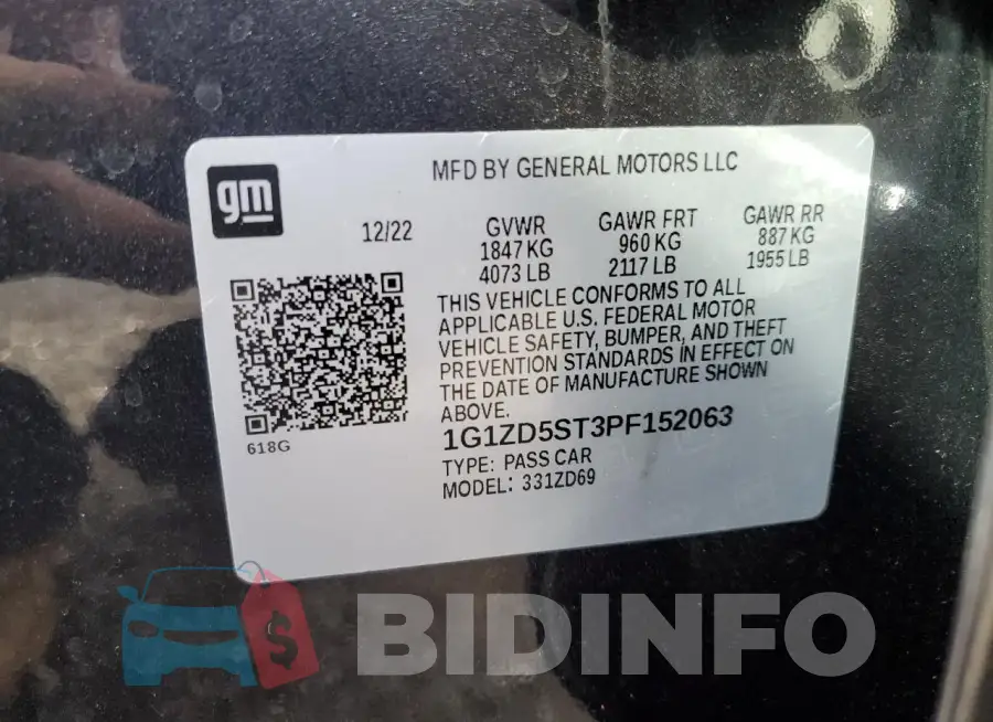 1G1ZD5ST3PF152063 Photo# 12