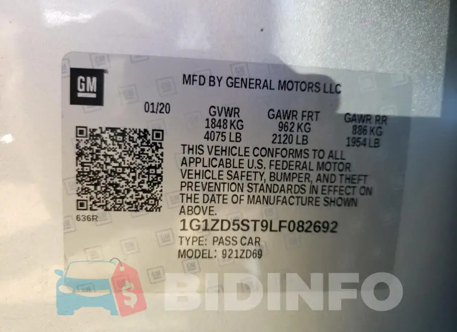 1G1ZD5ST9LF082692 Photo# 12