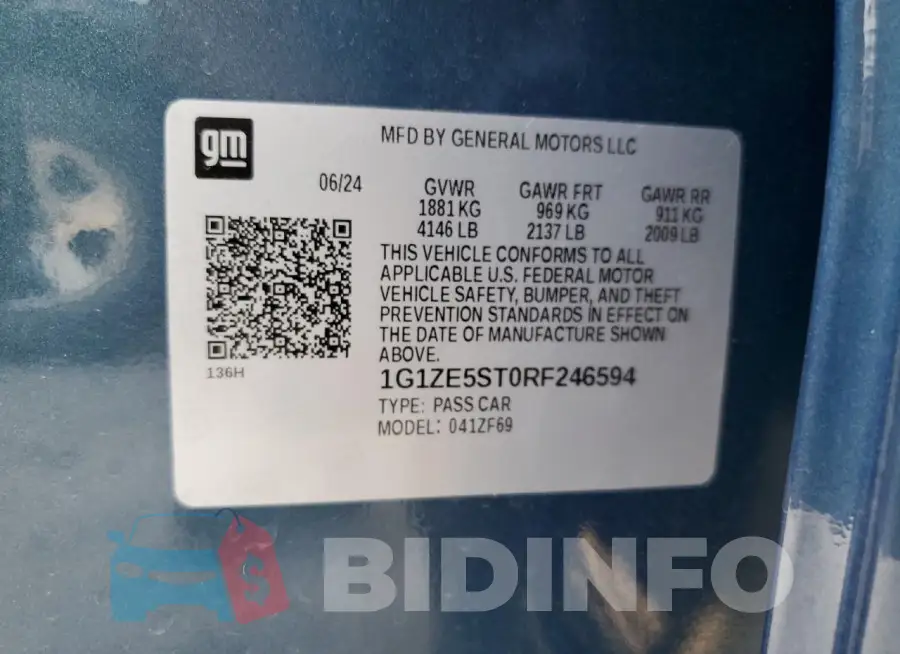 1G1ZE5ST0RF246594 Photo# 12