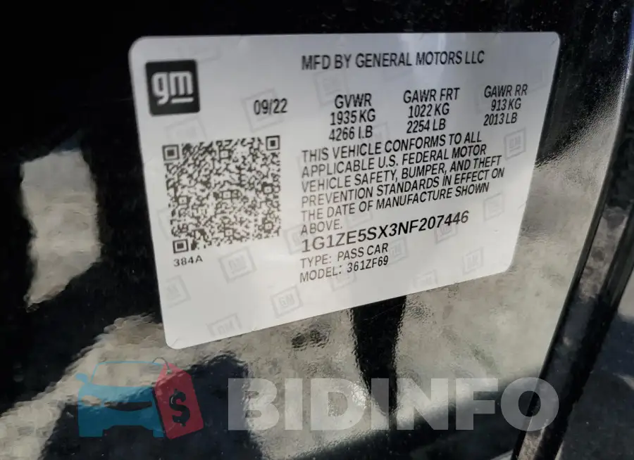 1G1ZE5SX3NF207446 Photo# 12