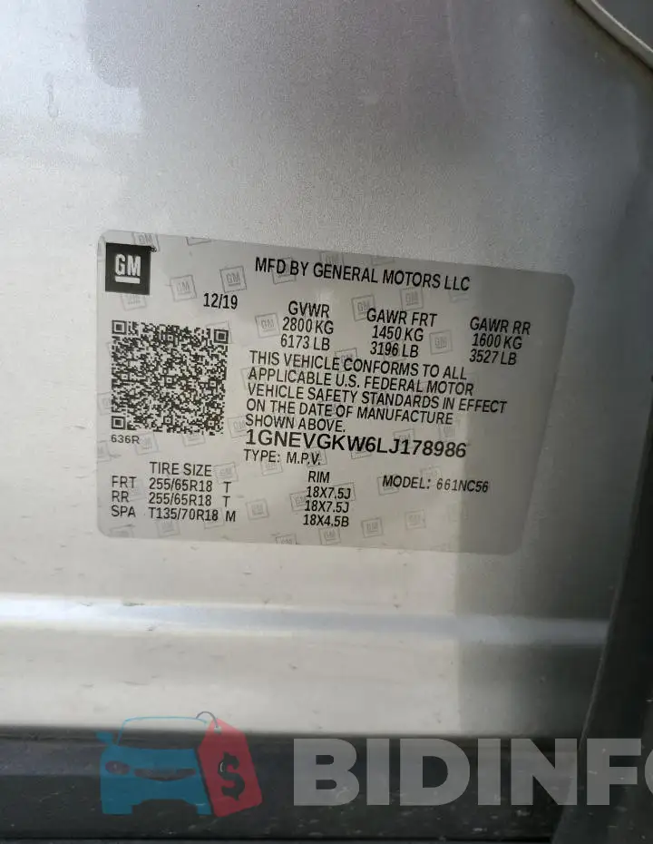 1GNEVGKW6LJ178986 Photo# 13