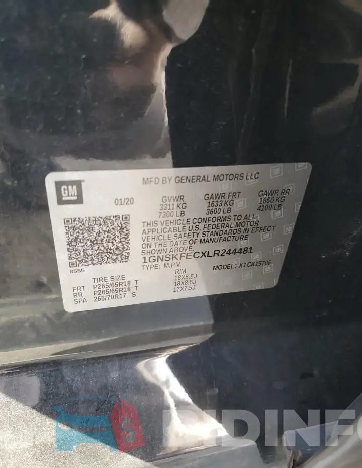 1GNSKFECXLR244481 Photo# 14