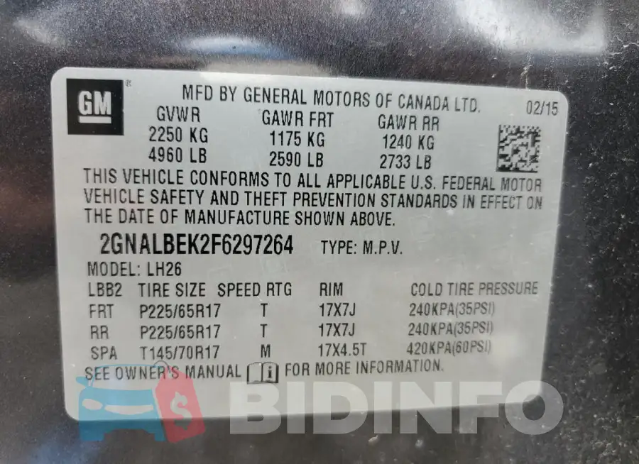 2GNALBEK2F6297264 Photo# 12