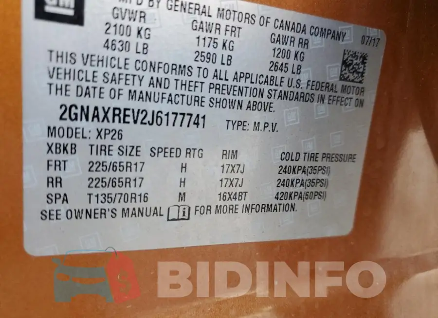 2GNAXREV2J6177741 Photo# 13
