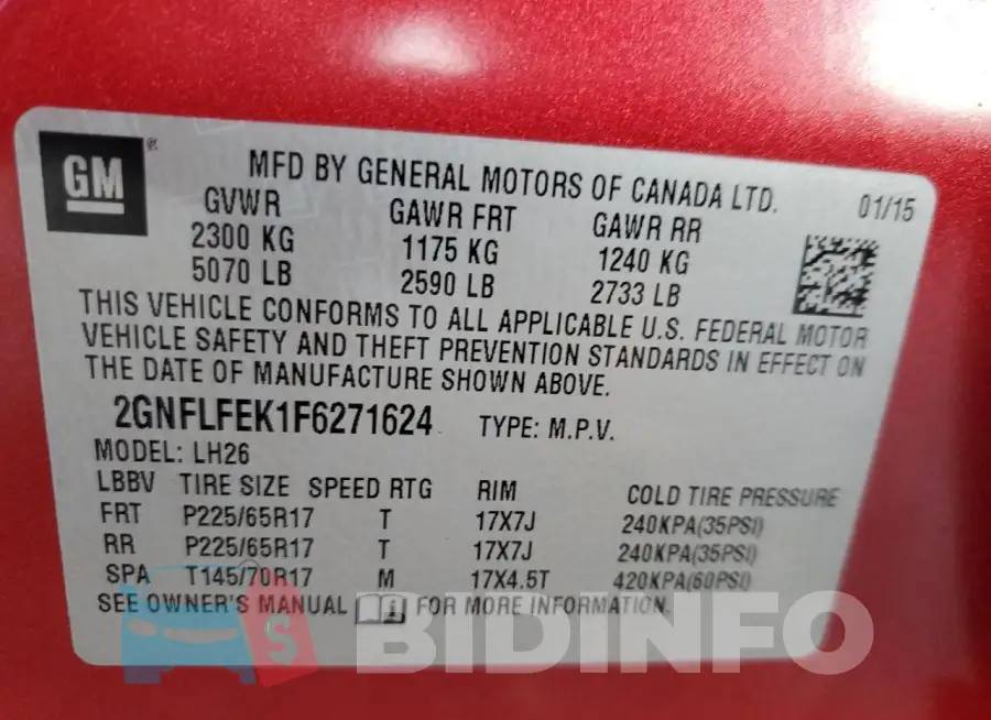 2GNFLFEK1F6271624 Photo# 14