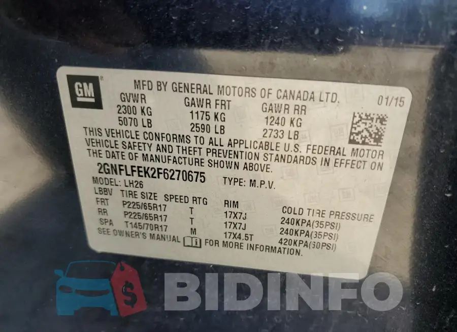 2GNFLFEK2F6270675 Photo# 13