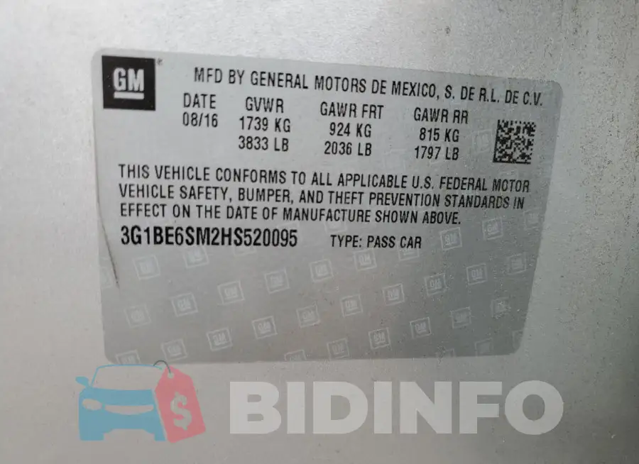 3G1BE6SM2HS520095 Photo# 12