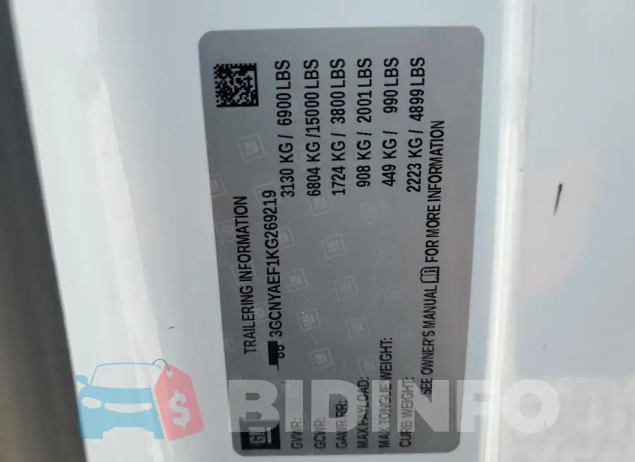 3GCNYAEF1KG269219 Photo# 13