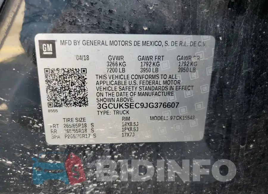 3GCUKSEC9JG376607 Photo# 13