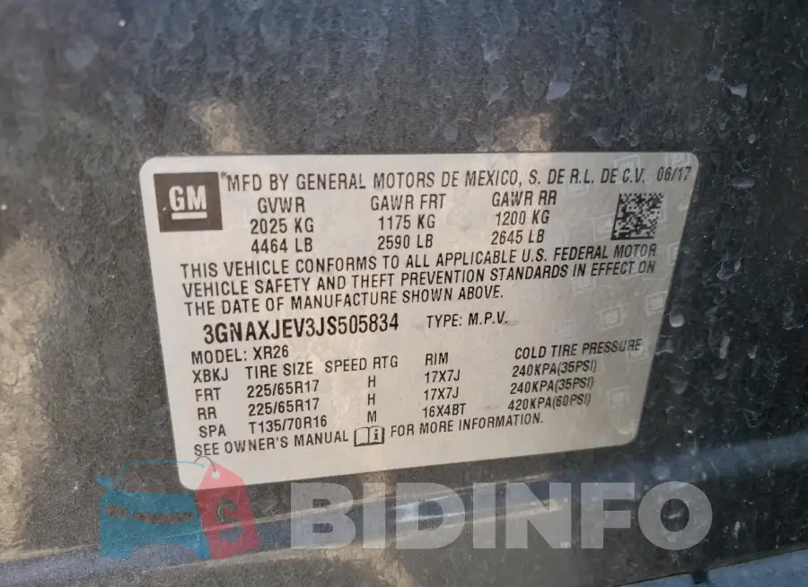 3GNAXJEV3JS505834 Photo# 13